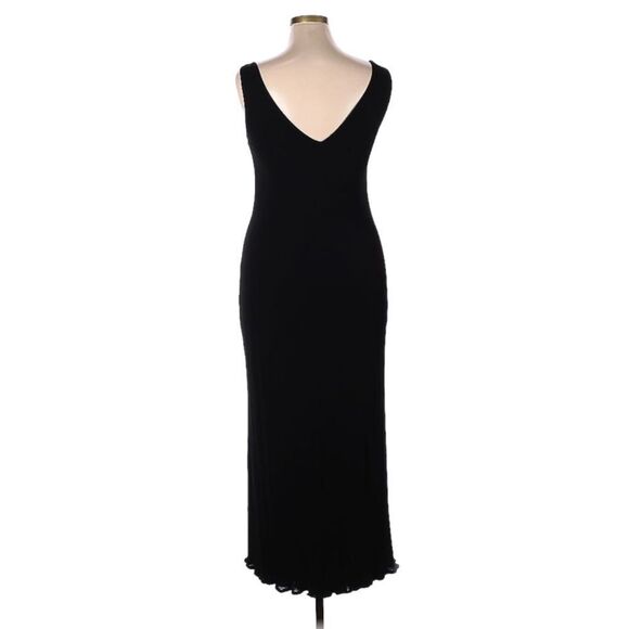Vintage Yolanda Lorente Formal Sleeveless Maxi Long Dress XL Black Lettace Hem - Picture 2 of 7